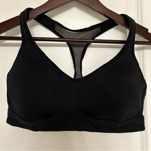 Lululemon Speed Up Sports Bra Size 8 Black With Mesh Racerback And Padding